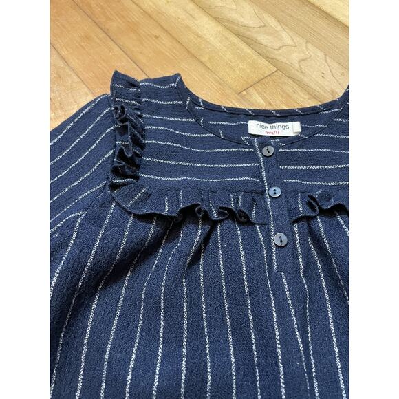 Nice Things Mini Navy And White Striped Dress - Picture 2 of 6